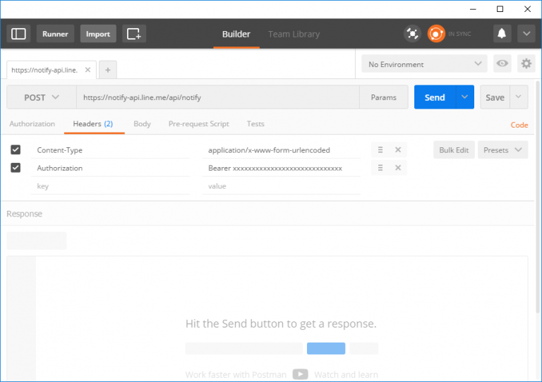 pass header in url